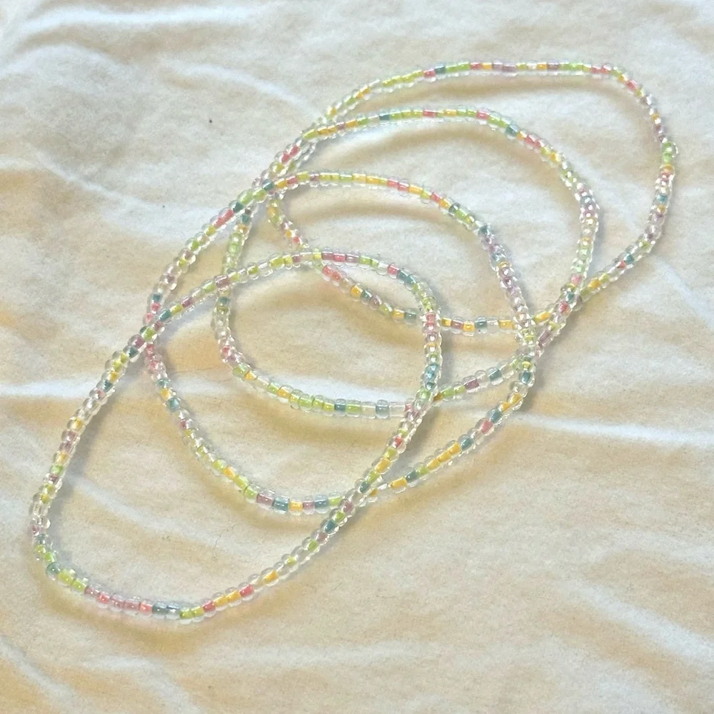 Pastel Beaded Bracelet Set of 4